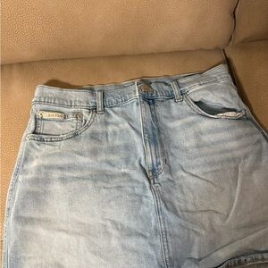 Calvin Klein Light Blue Denim Mini Skirt